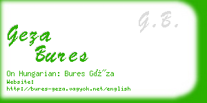 geza bures business card